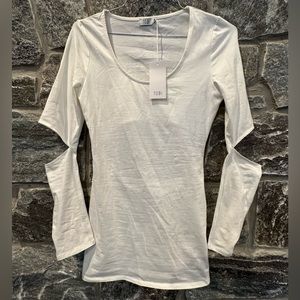 NWT TOBI White Bodycon Stretchy Mini Dress; Cutout back & elbows, size Medium